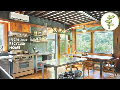 Stunning Recycled Home Built with SUPER Unique Reclaimed Materials – FULL TOUR