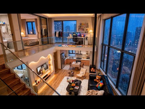 Relaxing Piano Music 🏡 Modern Dream Home Ambience | Cozy Loft Cabin for Work & Study
