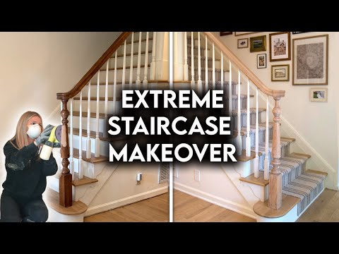 DIY STAIRCASE MAKEOVER | Updating Railing + Runner Install *ON A BUDGET*