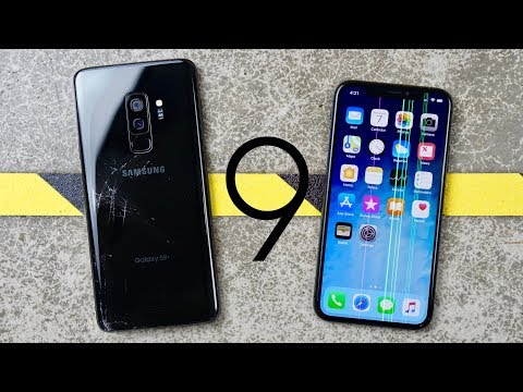 Samsung Galaxy S9 Plus vs iPhone X Drop Test!