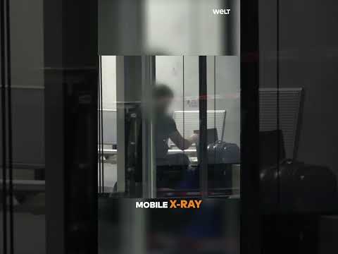 EXPLOSIVE SITUATION: German Police X-rays a suspicious luggage at Frankfurt airport "Fraport"