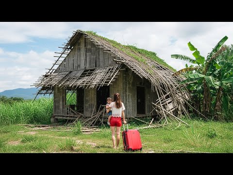 Timelapse 30 days: Evicted from Her Home, 17 year Old Single Mother Completes Bamboo House.