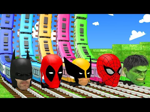 【踏切アニメ】複雑な電車 5 Trains Climbing Pynamid🚍 Fumikiri 3D Railroad Crossing Animation #1