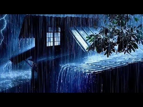 Calm Your Mind & Sleep Instantly with Torrential Rainstorm on Tin Roof, Mighty Thunder at Night