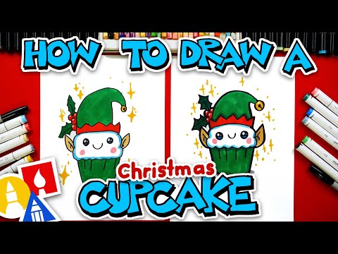 How To Draw A Christmas Elf Cupcake