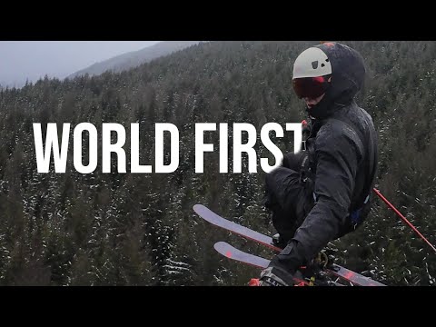 WORLD FIRST - SKIING ON A ZIPLINE
