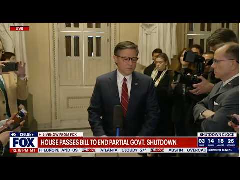 Speaker Johnson Speaks to Reporters After House Passes Funding Bill To End Government Shutdown