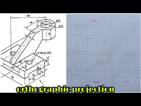 orthographic projection - in engineering - technical drawing ( third angle projection )