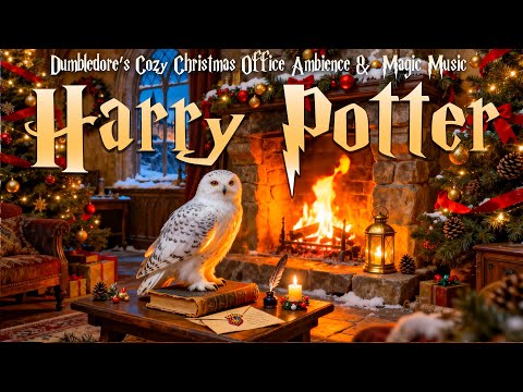 Dumbledore’s Cozy Christmas Office ❄️ Hogwarts Fireplace Ambience & Magical Harry Potter Music