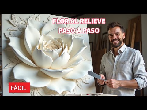 How to Make a Flower in High Relief with Stucco, Plaster and Glue | Easy Step by Step