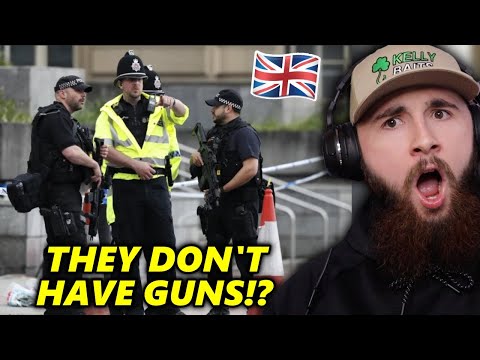 American Reacts to British vs American Police Equipment! *SHOCKING*
