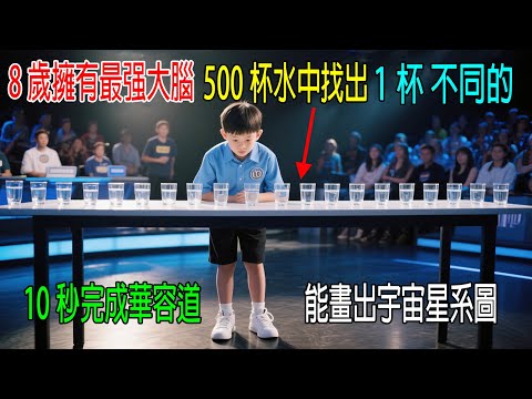 8歲擁有最强大腦，500杯水中找出1杯不同的，10秒完成華容道，能畫出宇宙星系圖！專家被打臉
