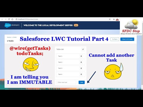 Salesforce LWC Tutorial Part 4 | ToDo App Project | Understanding Wire Service Immutability