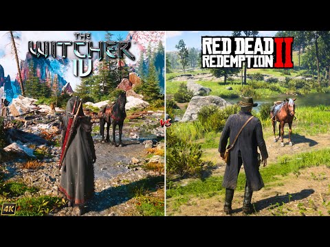 The Witcher IV vs Red Dead Redemption 2 - Early Graphics Comparison | Tech Demo |