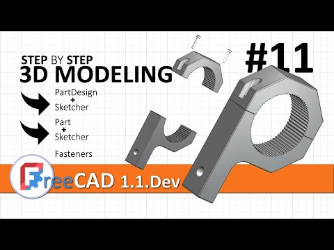 FreeCAD 1.1: 3D modeling exercise 11 | Slice apart tool + Fasteners wb