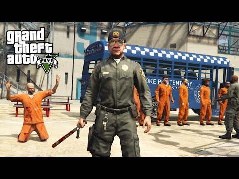 PRISON GUARD!! (GTA 5 Mods PLAY AS A COP MOD)