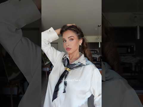 Silk scarf hack (use a ponytail holder) #howtostyle #styling #fashionideas #fashionhacks