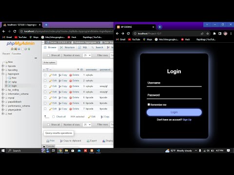 Database Connection of login form using PHP | Easy method of database connection using PHP | BP CODE