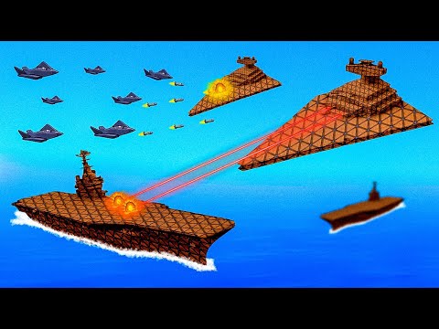 Aircraft Carriers Vs STAR DESTROYERS in Forts Star Wars