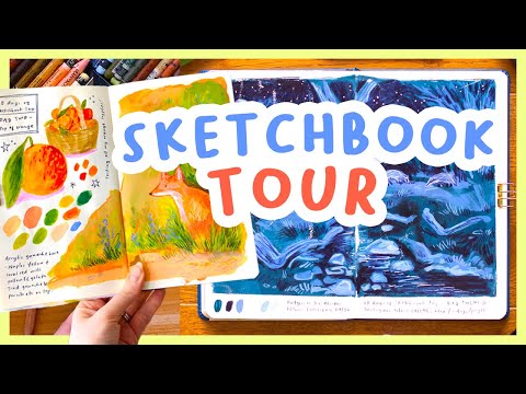 I painted every day for one month 🎨 My mixed media sketchbook tour!