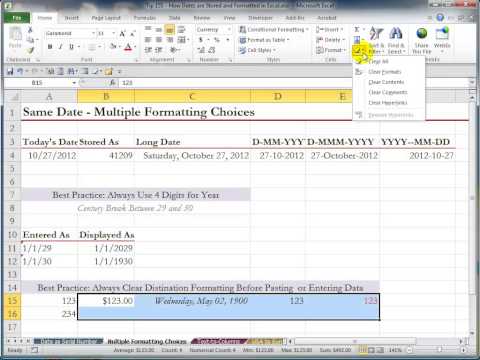 How Excel Stores and Formats Dates