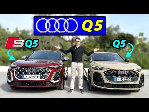 all-new Audi Q5 vs SQ5 Sportback driving REVIEW 2025 - attacking X3 and GLC!