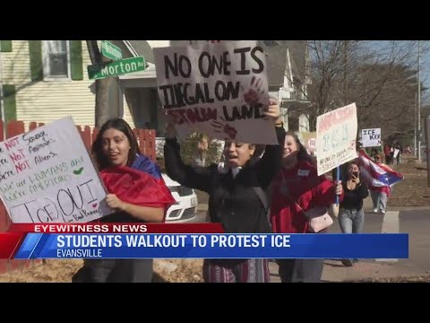 Hundreds of EVSC students stage walkout to protest ICE