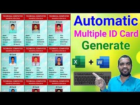 Automatic Id Card Generate in Word | Employee ID Card | Student ID Card | Multiple ID Card Generator