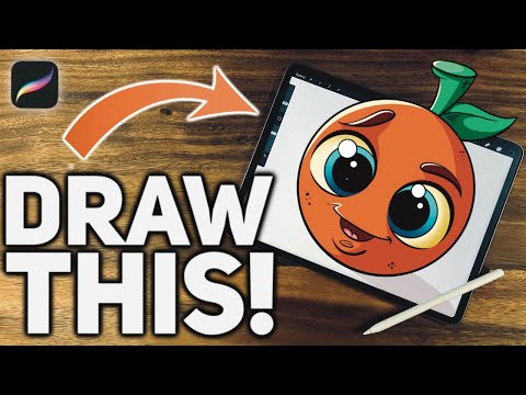 Procreate Cartoon Drawing Tutorial: Let's Draw an Orange...from Sketch to Finished Design!