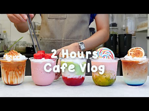 💚지치고 힘들 땐 음료 ASMR로 힐링해요/주중의 여유로움/2시간 모음🧁2 Hours Vlog/Cafe Vlog/ASMR/Tasty Coffee