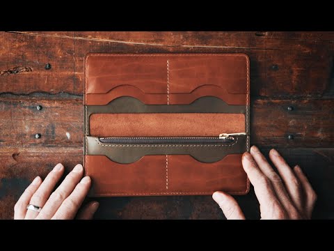 MAKING A HANDMADE LEATHER LONG WALLET - DIY BUILD ALONG + DIGITAL PATTERN - ASMR