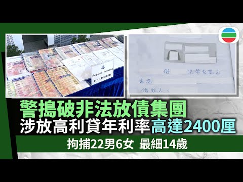 警方搗破非法放債集團拘28人　涉放高利貸年利率高達2400厘｜香港新聞｜無綫新聞｜TVB News｜2026/02/06