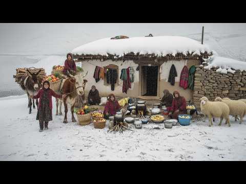 Surviving Snowy Winter in Afghanistan’s Coldest Mountain Village| A Family’s Daily Life and Cooking.