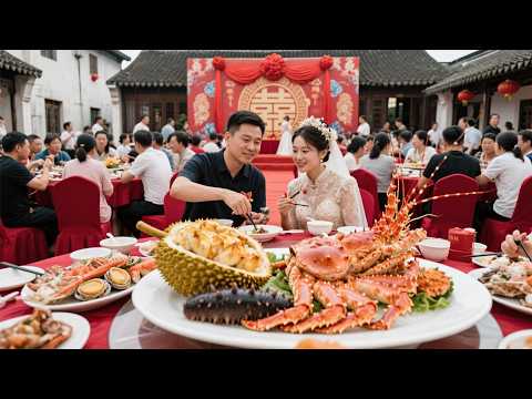 受邀参加浙江乌镇海鲜老板家的婚宴～烤榴莲 虾蛄皇 海参 帝王蟹 澳龙澳鲍 真的是海鲜开会哈哈！中式婚礼才是最美的❤️【我是忐忑妞】