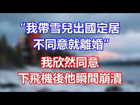 “我帶雪兒出國定居，不同意就離婚”，我欣然同意，下飛機後他瞬間崩潰