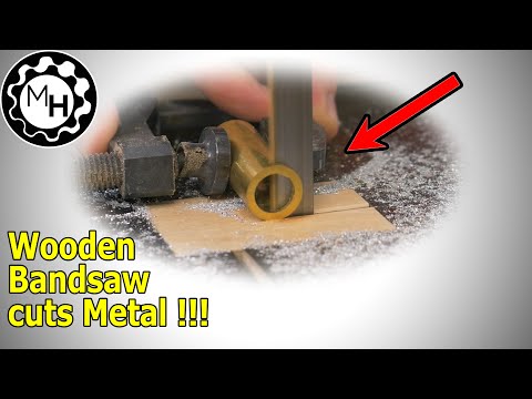 My HOMEMADE WOODEN Bandsaw can now cut METAL!!! (Bandsaw Upgrades Part 2)