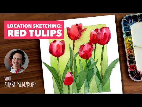 How to Sketch Tulips in Watercolour