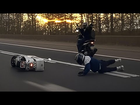 CRAZY HIGHWAY BIKER CRASH CAUGHT BY MY DASHCAM