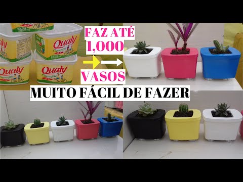 POT MADE WITH MARGARINE POT MADE WITH CEMENT