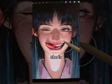 drawing a happy girl #procreate #drawing