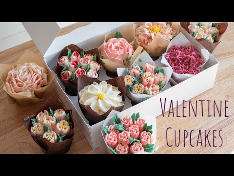 Buttercream Flowers | Valentine's Day Cupcakes | Swiss Meringue Buttercream | Russian Tips