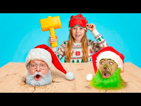 Nastya and friends - Christmas challenge Grinch vs Santa