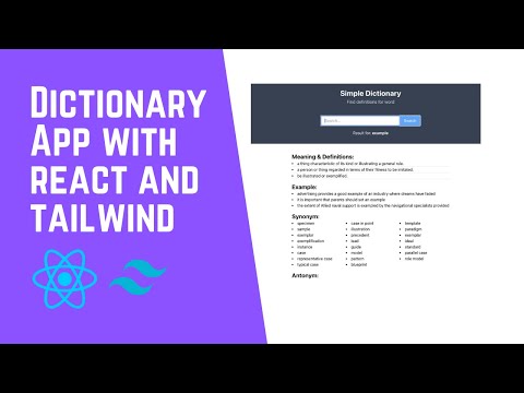 Create a Dictionary with React and Tailwind css - Tutorial