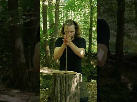 Friction fire using a hand drill. Full episode out now 🔥