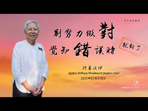 泰國十四屆｜别努力做對，覺知錯誤時就對了——阿姜沃伊｜2025年07月21日B（同聲翻譯）