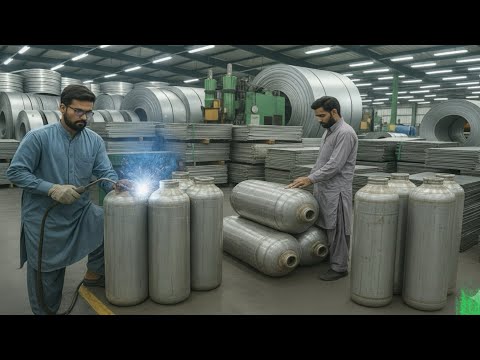 Inside Factory Process Of Manufacturing Gas Cylinder From Metal Sheets | How Gas Cylinders Are Made