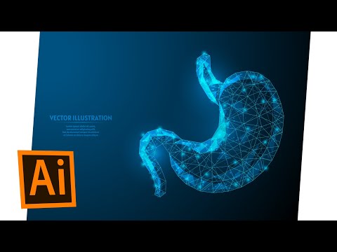 Human Stomach. Adobe Illustrator tutorials. Speedpaint. 3d low poly art vector illustration.