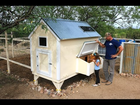 Chicken Coop Tour - Rainwater harvesting, Solar, DIY Feeder, ... and more!