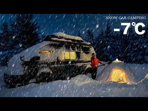 Play in the snow in the heavy snow. Enjoy the snow scenery and stay overnight on a snowy mountain.