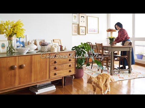 日常に癒し時間を作る🌳おうち緑化計画|新しい家具がやってきた|担々麺&絶品ハンバーグレシピ|パリ暮らしvlog